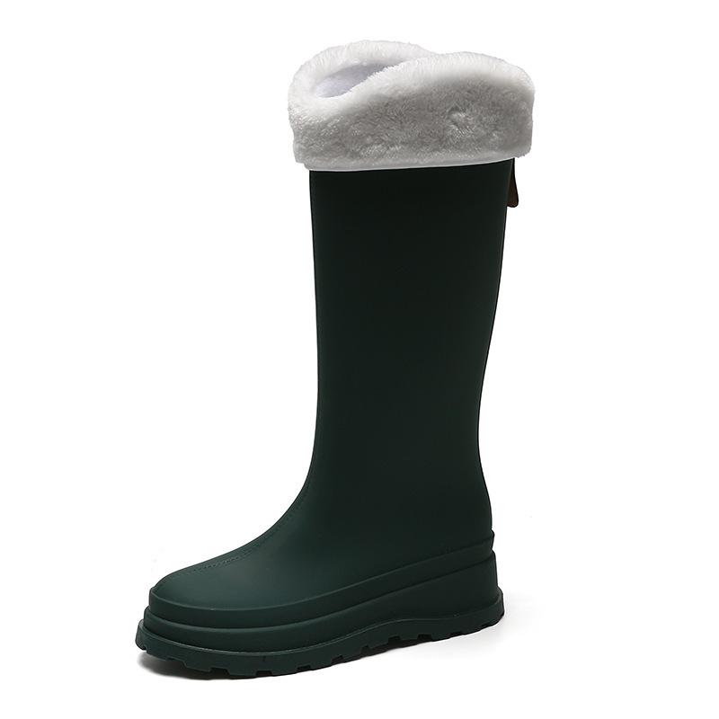 Stylish Women's Rain Shoes: Suitable for Outdoor Wear, Adult High-cylinder Water Shoes, Thick-soled, Waterproof with Cuffed Open