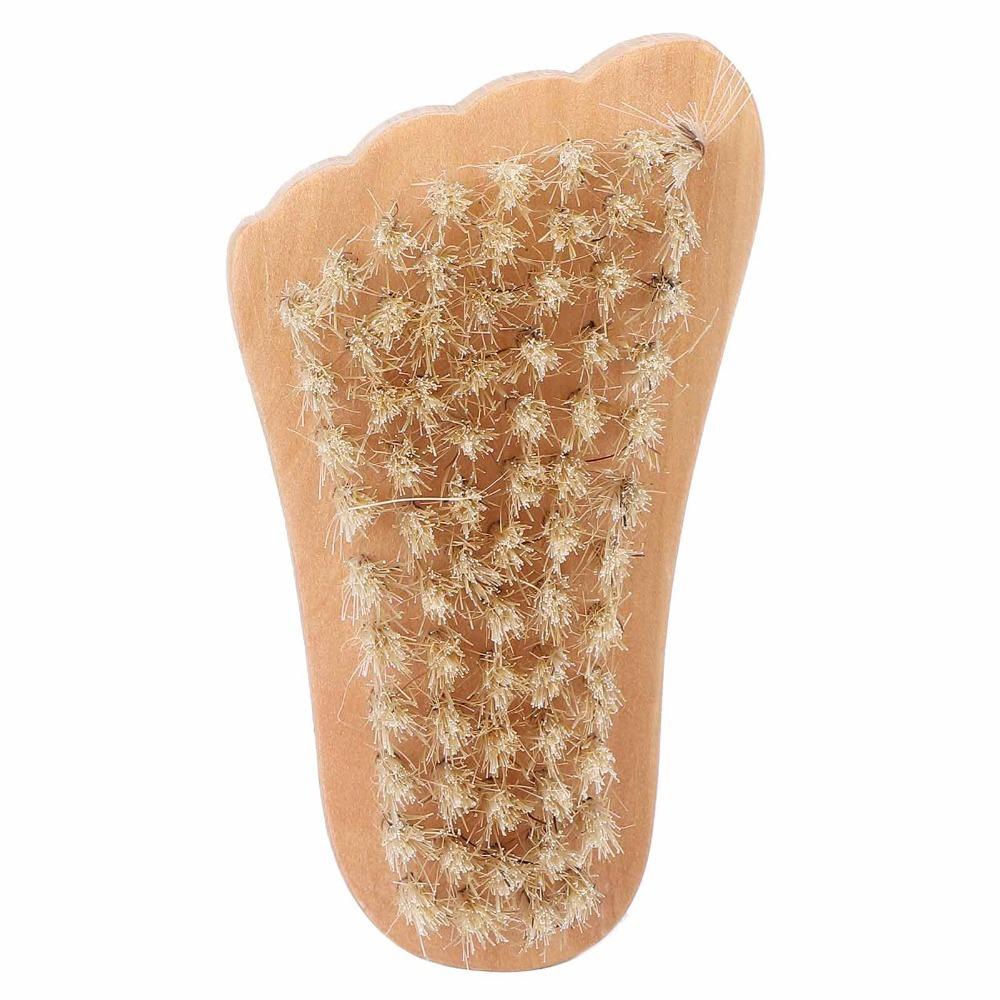 Natural Bristles Fingernail Toenail Scrub Brush Wooden Pedicure Manicure Cleansing Brush Pedicure
