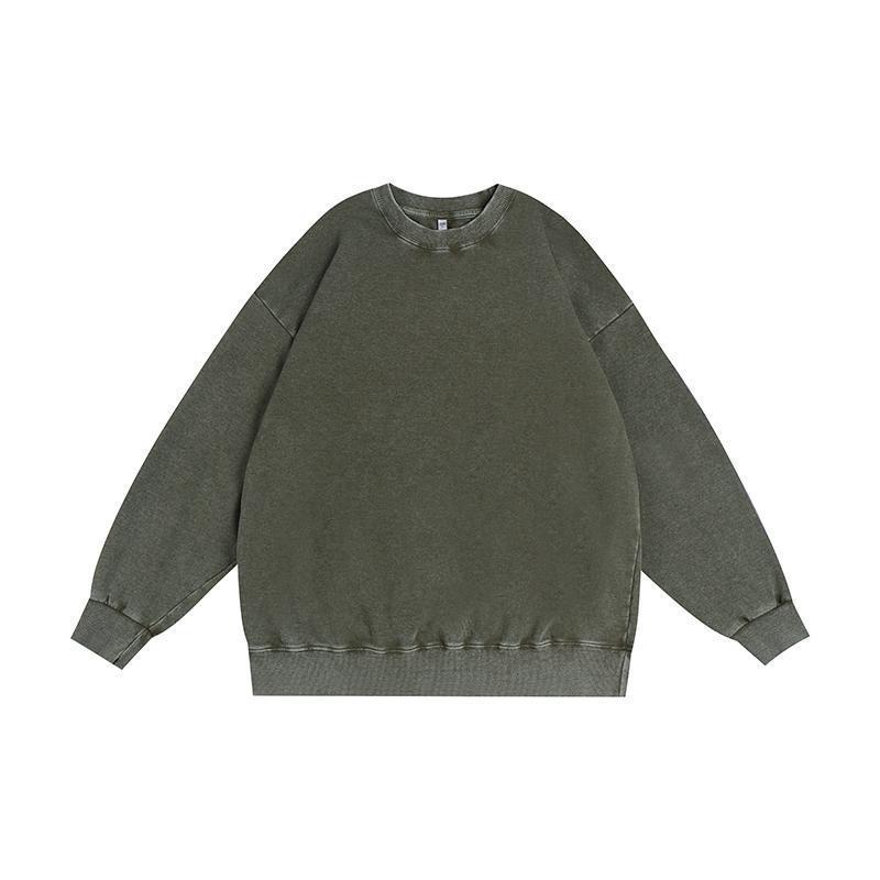 2025 Men's Retro Distressed Washed Crewneck Hoodie
