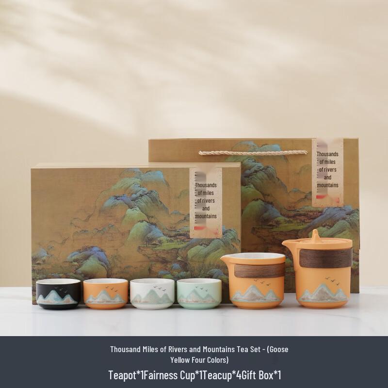 Gugong Thousand-Mile Rivers and Mountains Tea Cup Set