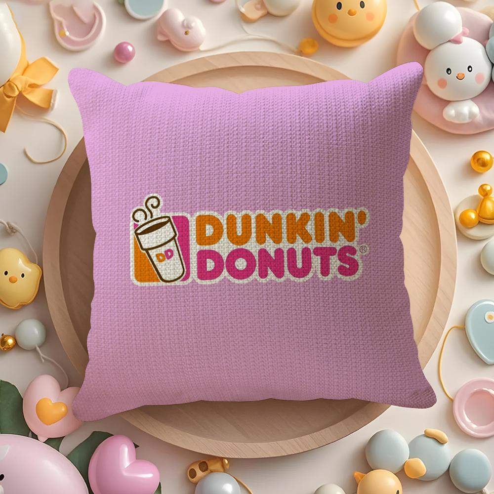 Quirky Coffee Customization D-Dunkin Donuts Pillow Case Sofa Living Room Bedroom Headboard Backrest Cushion Square Cushion
