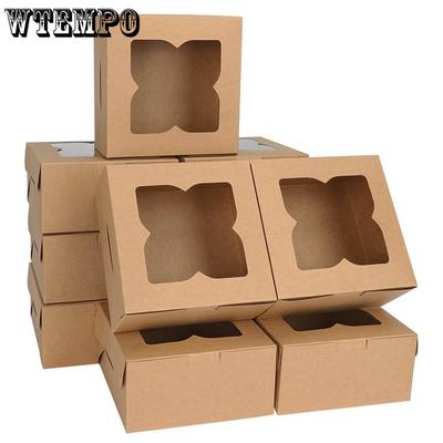 25pcs Gift Boxes with Window Square Treat Boxes Gift Packing Box for Birthday Parties Wedding Holiday Celebrations Thanksgiving Day Christmas