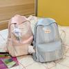 Schoolbag small fresh Korean plaid backpack female high school college student schoolbag high value large capacity girl versatile backpack