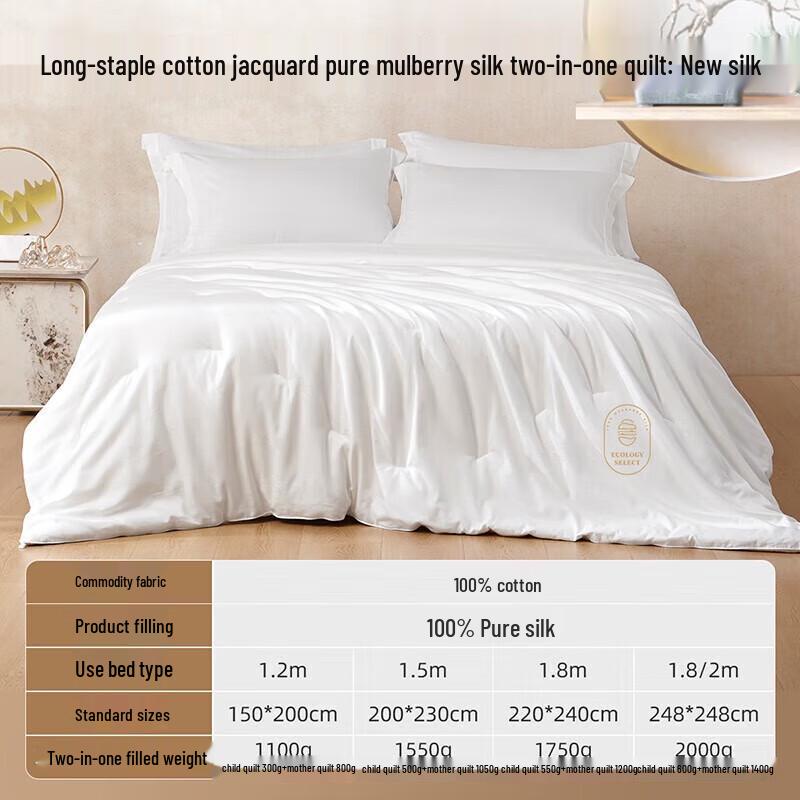 

Mengjie New Mulberry All-Season 100% Mulberry Silk Jacquard Quilt