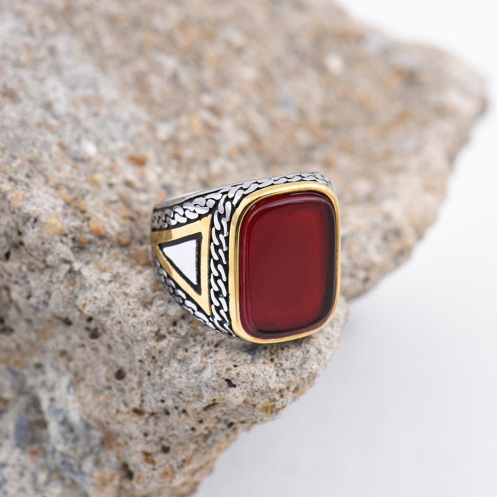 R3427 Men's High Quality 316L Stainless Steel Variety Onyx Rings  Trend Jewelry