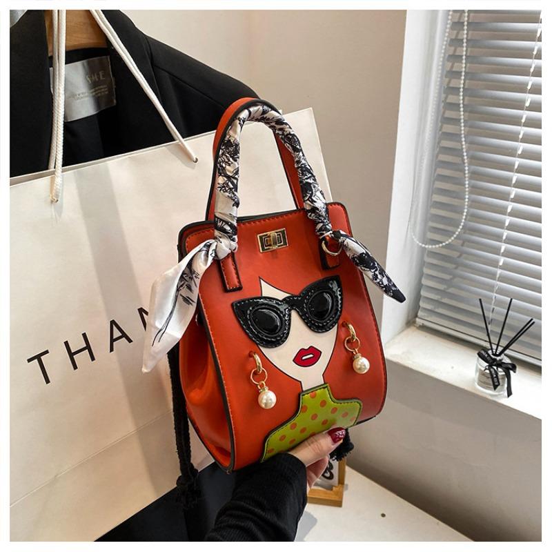 Trendy autumn and winter glasses hand bag retro shoulder crossbody pearl rivet premium texture women's bag