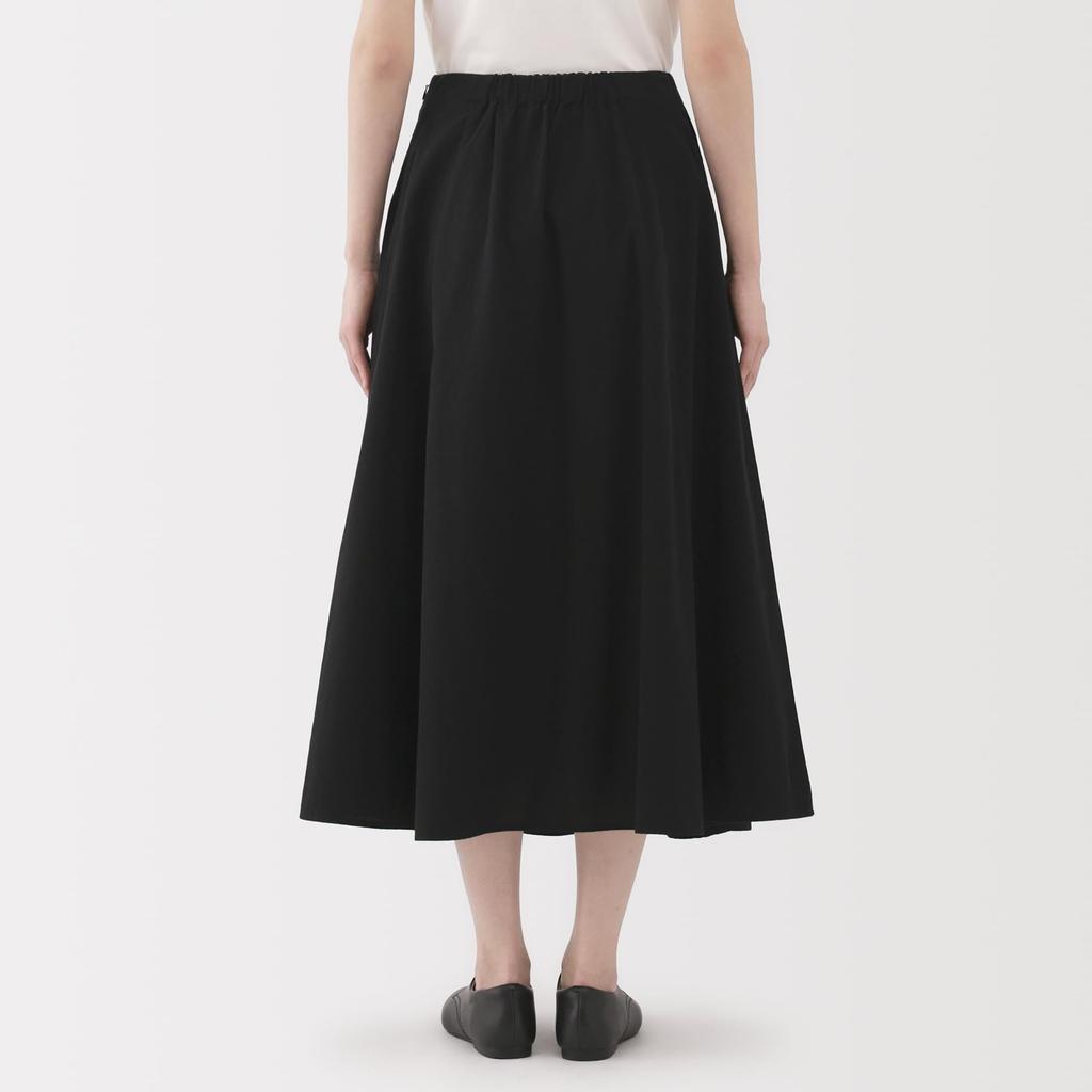 MUJI Women's Cool Flare Skirt, BE1VTA5S, Black, Size S