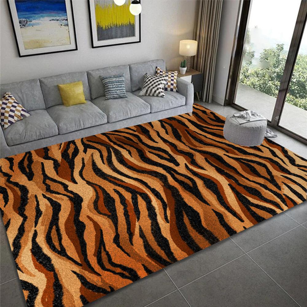 Luipaard- en Zebraprint Tapijt Antislip Wasbaar Flanel Gebiedskleed voor Huis Woonkamer Slaapkamer Tapijt Eetkamer Keuken Vloermat