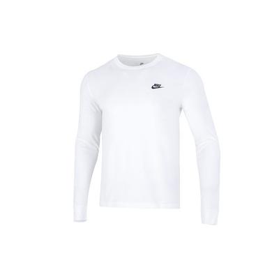 Minimalistisches Buchstabenlogo Lässiges Rundhals Langarm T-Shirt Herren Tops Weiß DR7822-100