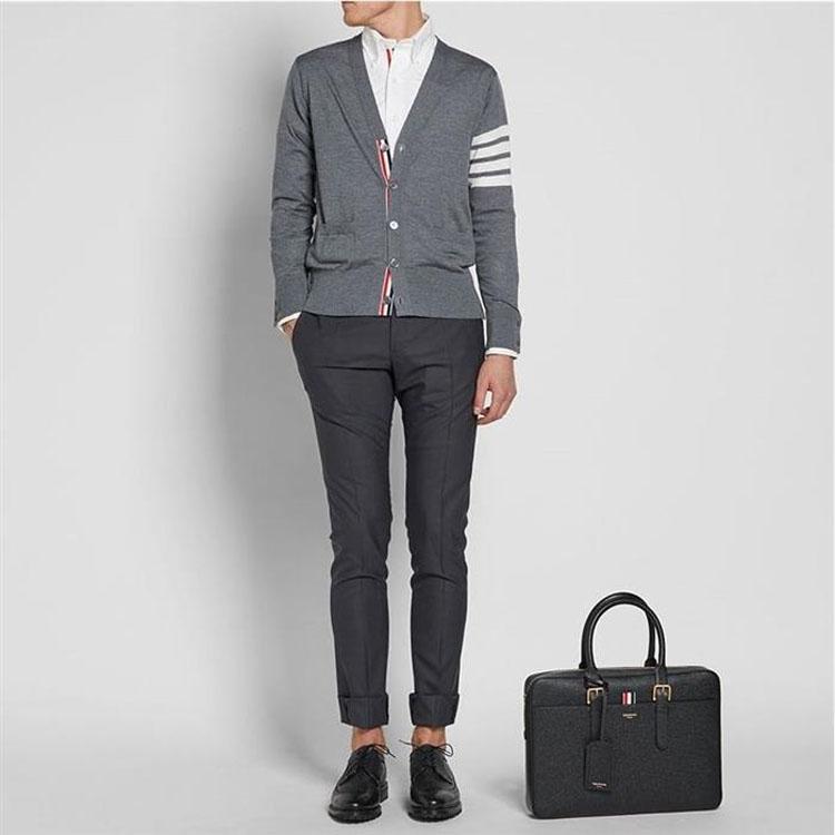 THOM BROWNE 4 Bar Stripe V Neck Cardigan MKC002A-00014-038