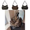 Camouflage Canvas Tote Bag With Leopard Pattern And Zipper Closure For Casual Outings