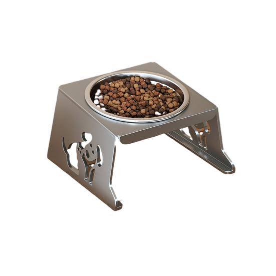 Elevated Dog Feeder Stainless Steel Pet Bowls with Foldable Stand No Spill Raised Pet Feeding Station for Healthy Eating Drinking Posture