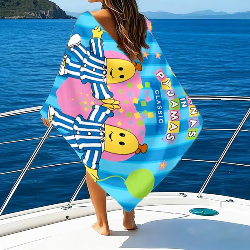 Bananas In Pyjamas Classic Microfiber Beach Towel, Lightweight And Quick-Dry, for Summer Travel, Beach Essential, Swimming Pool Outdoor