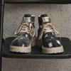 Fashion New 2024 Denim Lace-Up Men Boots Walking Travel Boots Japanese Style Flats Platform Ankle Boots Men Shoes Casual Dress