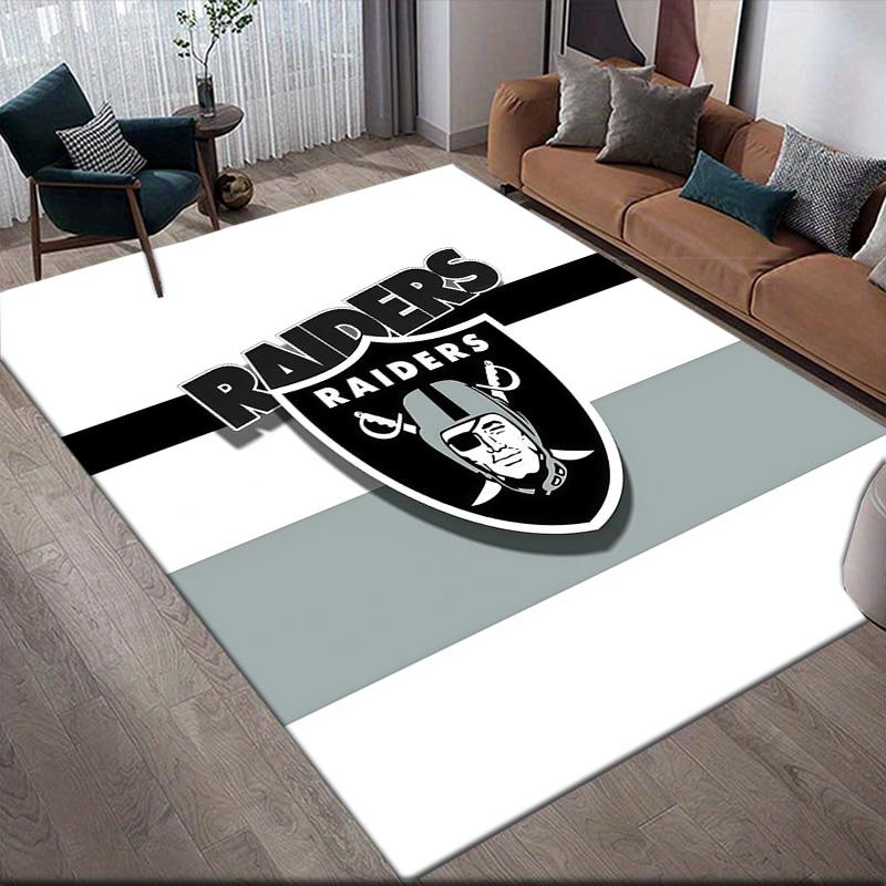 Las Vegas Raiders2 Flannel Pattern Square Carpet,Area Rug,Carpet Rug for Living Room Bedroom Sofa Playroom Decor,Non-slip Floor Mat