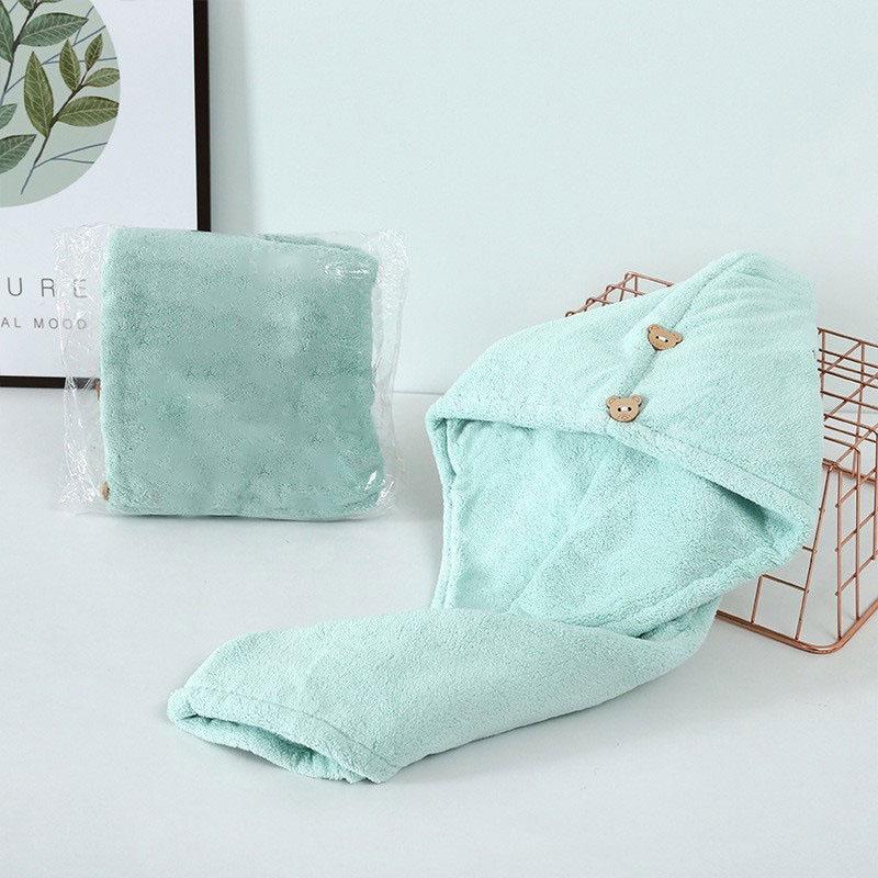 Hair Drying Hat Long Hair Quick-Dry Towel Women Bath Hat Solid Towel Cap Bathroom Super Absorption Turban Hair Drying Cap