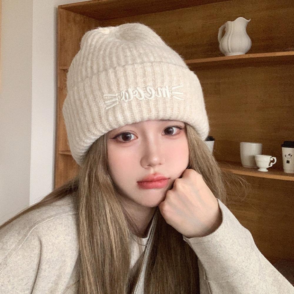 Multi Colors Knitted Beanies Solid Cute Warmer Bonnet New Female Beanie Caps  Outdoor