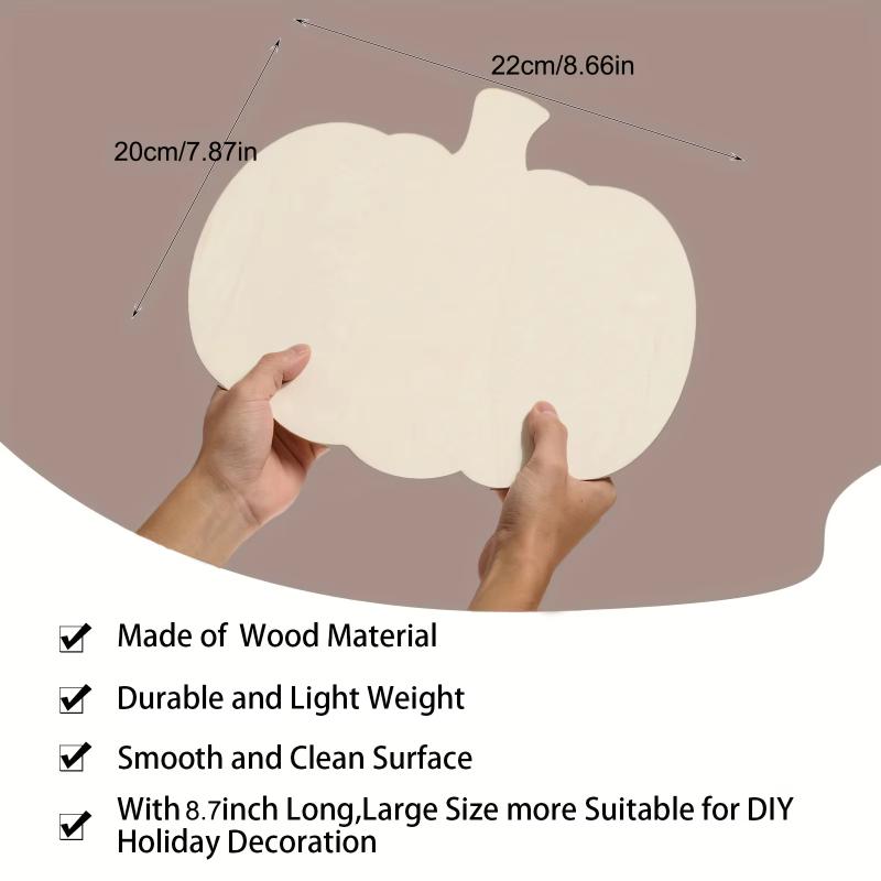 6pcs Wooden Pumpkin Decorations Painted For Halloween And Thanksgiving, Hollow Diy Blank Unfinished Pumpkin Wooden Round Disc