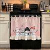 Seasonal Halloween Tie Oven Cover Curtain Pumpkin Ghost Pastoral Style Dishwasher Bow Decor Curtain Snowman Handmade