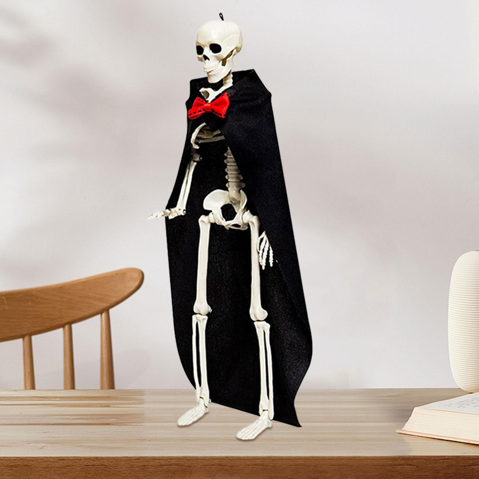 

Compact Skeleton Figure with Articulated Joints for Halloween Decor and Parties чёрный