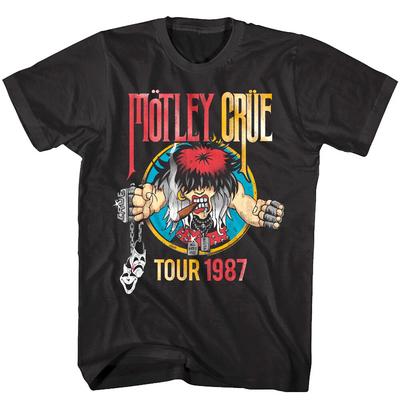 Motley Crue Cartoon Girls Tour 1987 Men's T Shirt Heavy Metal Rock Concert