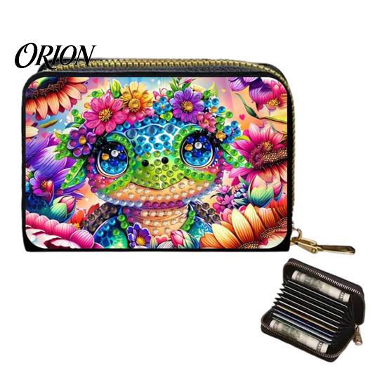 Personalized Card Case DIY Rhinestone Painting Holder, Faux Leather Coin Purse, Shining Holder Portable Mini Storage Pouch for Cards And Keys Handmade