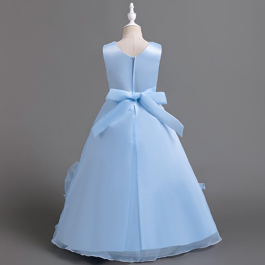 Girls' Long Dresses Big Flower Small Pearl Princess Dresses Walking Host Party Dresses Skirts 8623  Little Girl's Favourite Dress Dresses