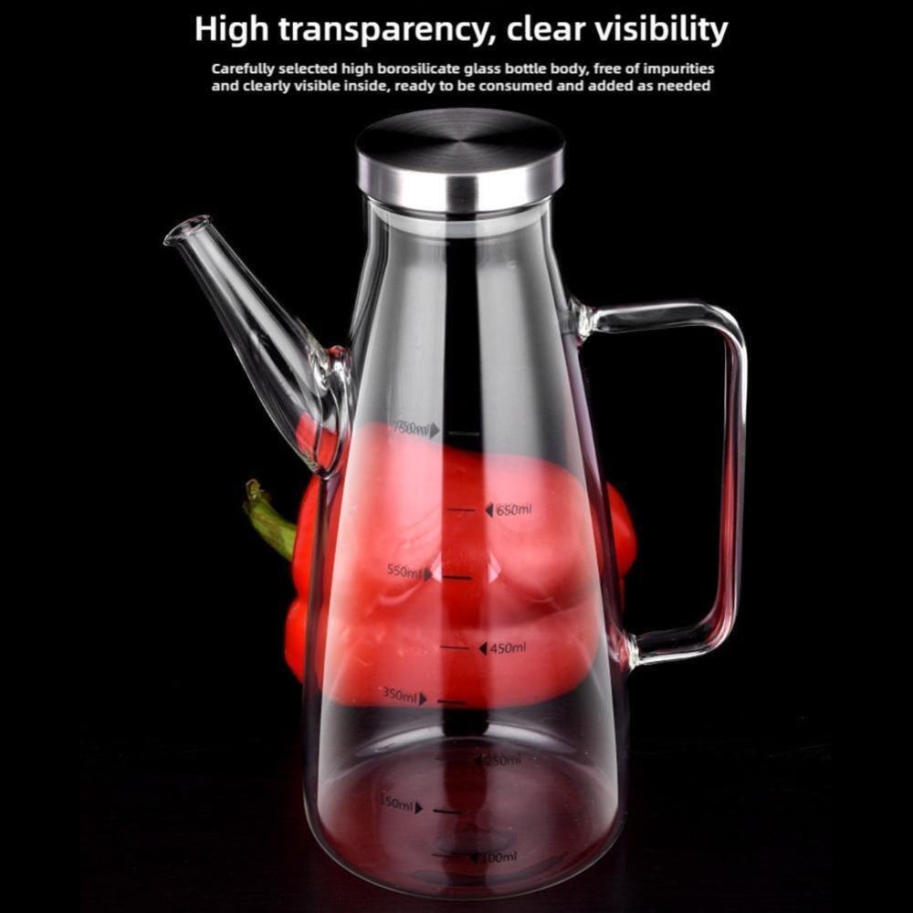 Large Capacity Glass Oil Pot Food-grade Oil Storage Container Oil Dispenser Bottle  Household