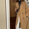 Woolen Coat Women's Medium and Long 2024 Spring and Autumn New Hepburn Style Temperament Small Loose Korean Woolen Coat