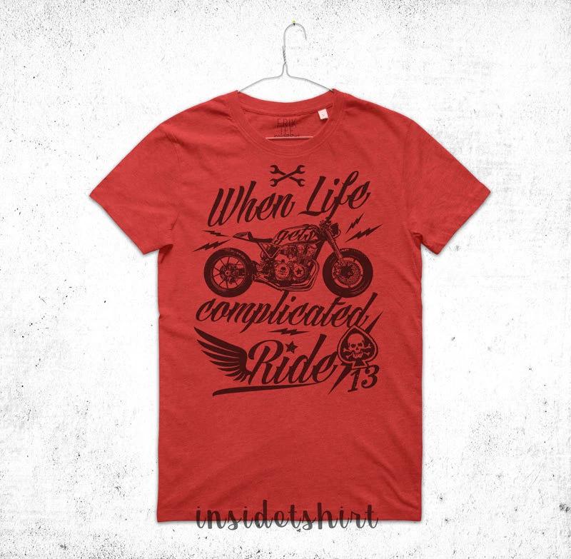 

CAFFE RACER T-SHIRT jersey riders vintage motorbike skull bikers T-SHIRT MAN M