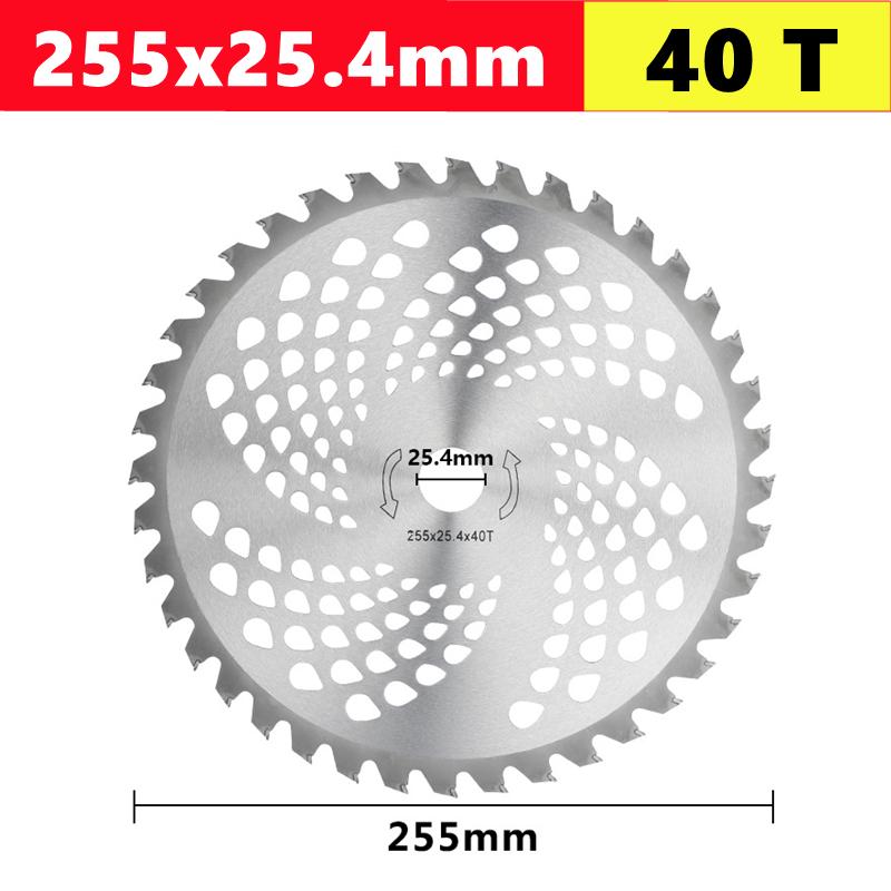 255mm (10Inch) HSS lawn mower blade aperture 25.4mm, 40/60/80 tooth lawn mower cutting board accessories garden weeding blade