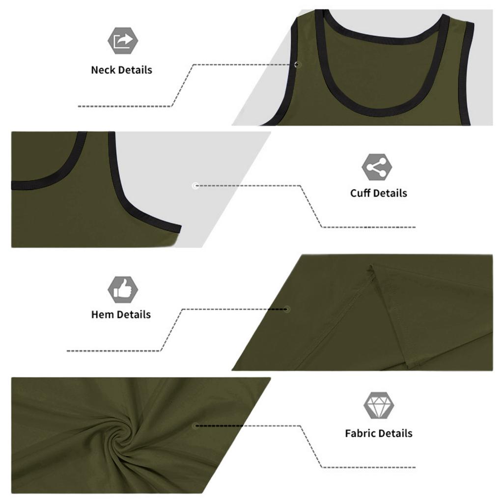 Men's Athletic Tank Top Gym Workout Sleeveless Shirt Moisture Wicking Breathable Stretch Fabric Loose Fit Training Vest