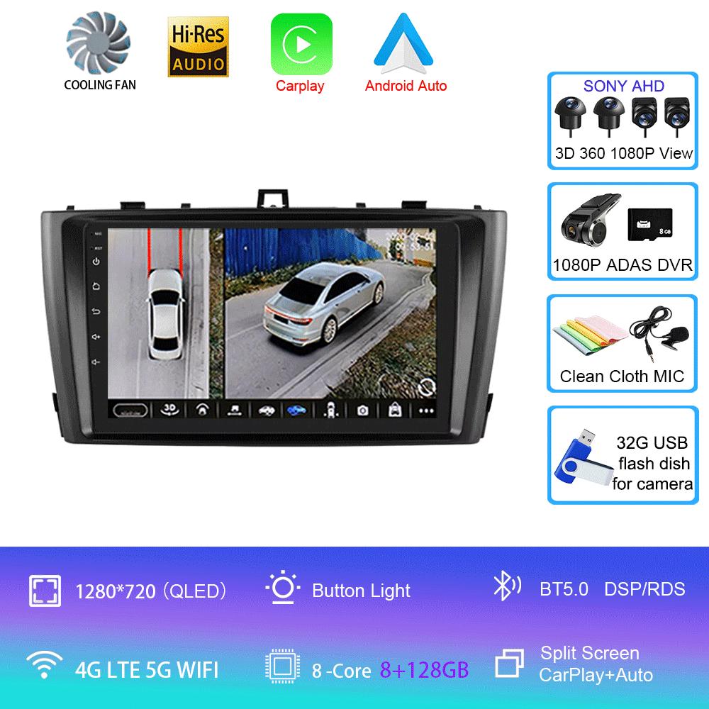 Android 14 Car Radio For Toyota Avensis 2008-2015 Multimedia Video Player Stereo GPS Navigation 5G WIFI DSP Carplay Android Auto