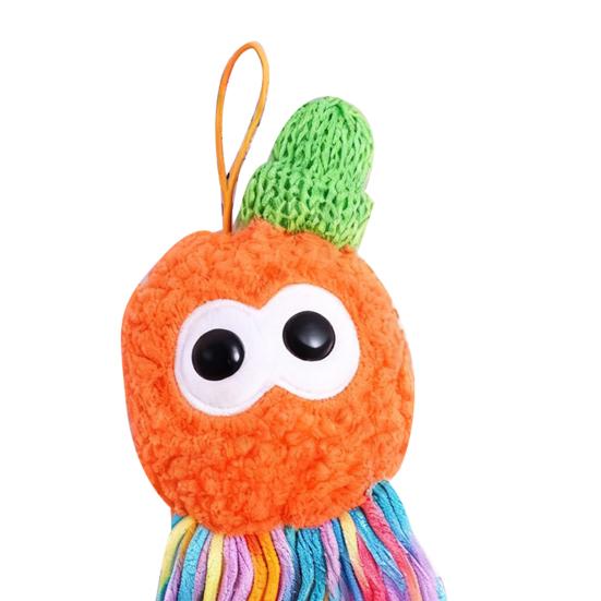 Cat Catnip Toy Soft Stuffed Ball Chew Toy Interactive Squeaky Octopus Kitten Teething Toy with Colorful Tassels for Indoor Cats Entertainment