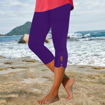 Damer Capris Yogabyxor Höga midje Capris Leggings Stretchiga Kompressionsbyxor för Träning Atletisk Löpning Yoga Resor