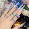 2026 Fashion Trend, Plated with 18K Gold, Dark Purple Zirconium Bright Personality Niche Index Finger Ring