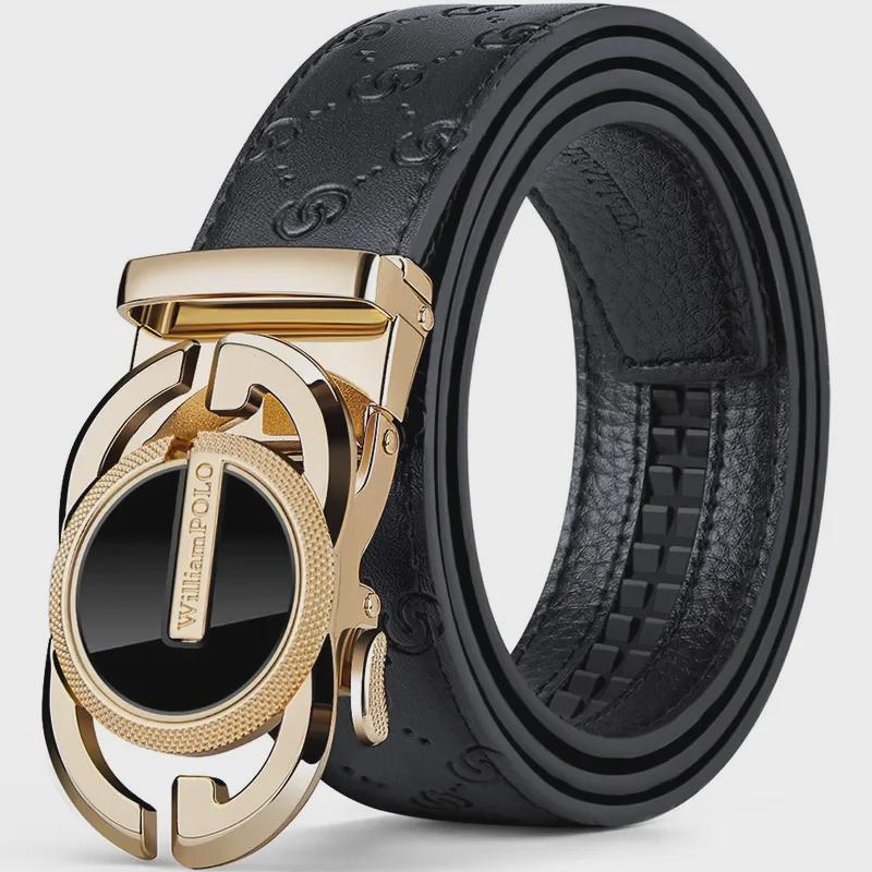 King Paul Men's High-End Genuine Leather Belt - Luxury Fashion Accessory for Young Men