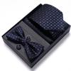 Men'S Business Dress Party Tie Gift Box Fashion Tie Square Scarf Combination Set Tie Bow Tie Set