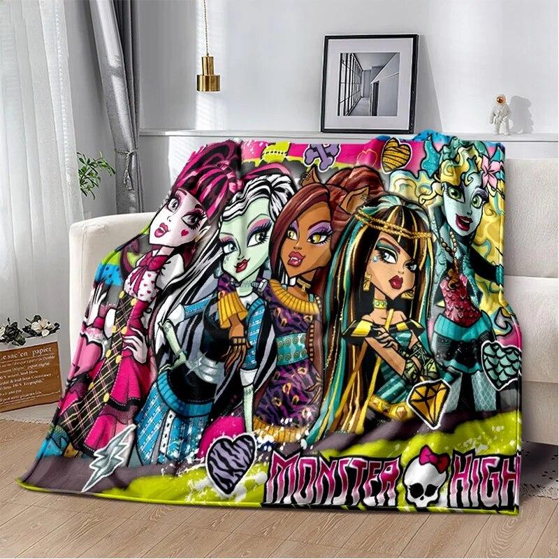 3D Monster High Anime Cartoon Blanket,Soft Throw Blanket for Home Bedroom Bed Sofa Picnic Travel Office Rest Cover Blanket Kids