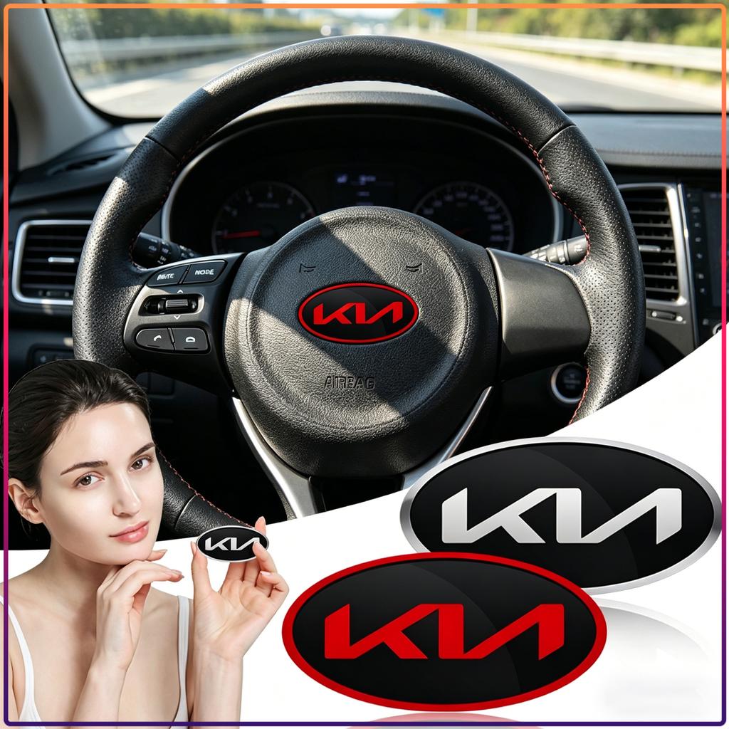 1Pcs ABS Car Steering Wheel Center Emblem Sticker Accessories For KIA Ceed Sportage Rio K5 K6 K7 K8 Optima Cerato Proceed Venga Sedona Forte