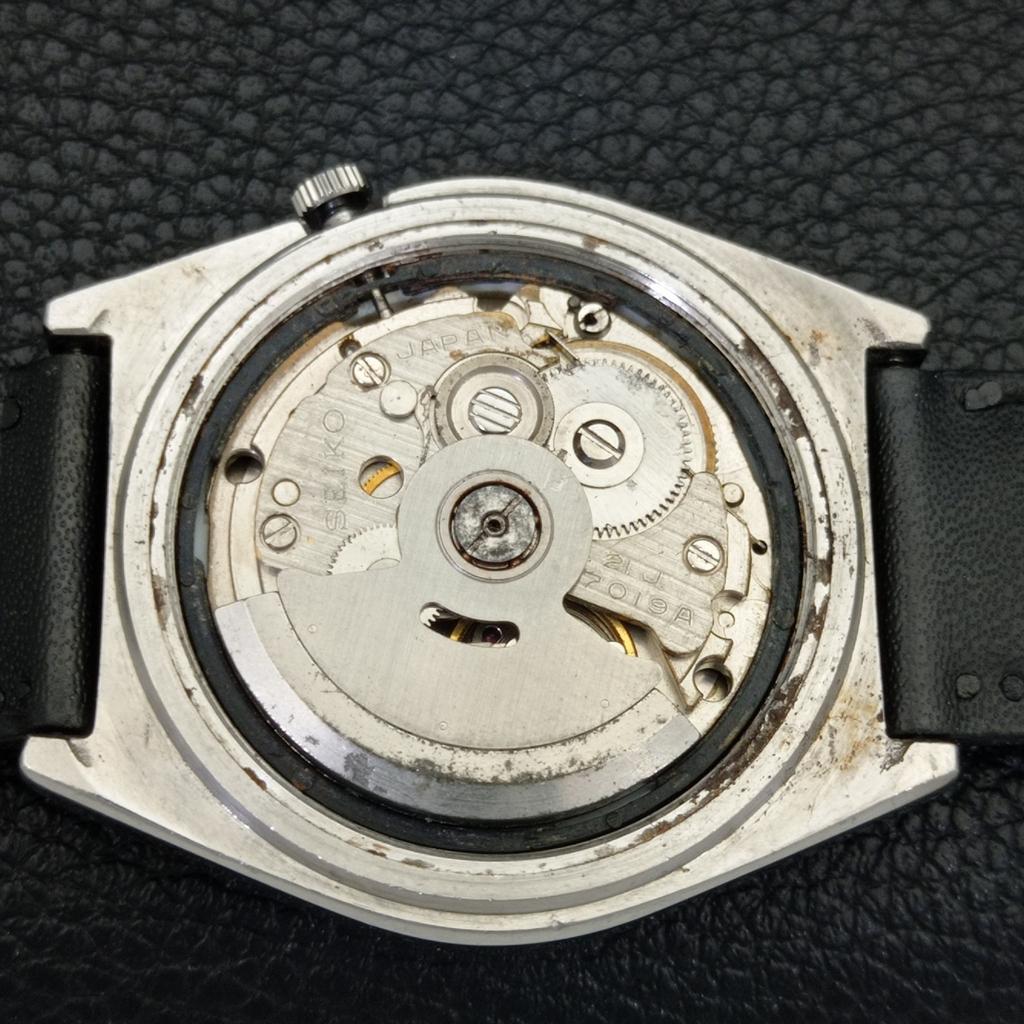 VINTAGE SEIKO 5 AUTOMATIC 7019A JAPAN MENS BLACK COLOR DIAL WATCH a702638-1 R209-a702638