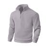 Men Half Zip Stand Collar Solid Color Long Sleeve Pullover Casual Sweatshirt Outdoor Outerwear