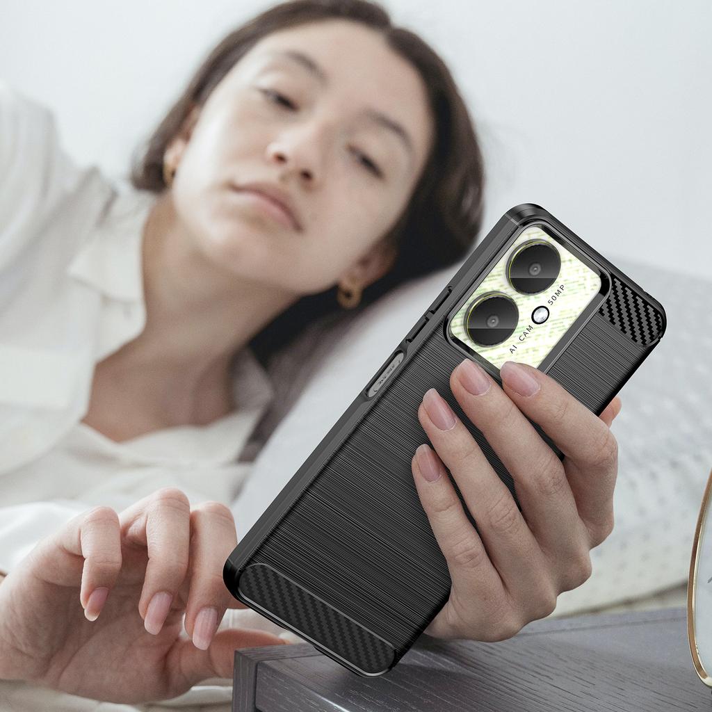 For Xiaomi Redmi 13C Case Cover Redmi 13C Capas Shockproof Bumper Back Carbon Fiber Soft TPU Cover For Redmi 13C 12C 10C Fundas