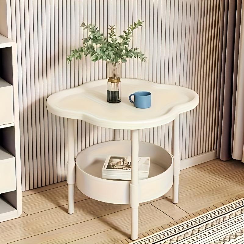[Stylish Side Table] Stylish Modern Round Side Table with Storage Shelf | Space-Saving, Lightweight for Living Room, Bedroom