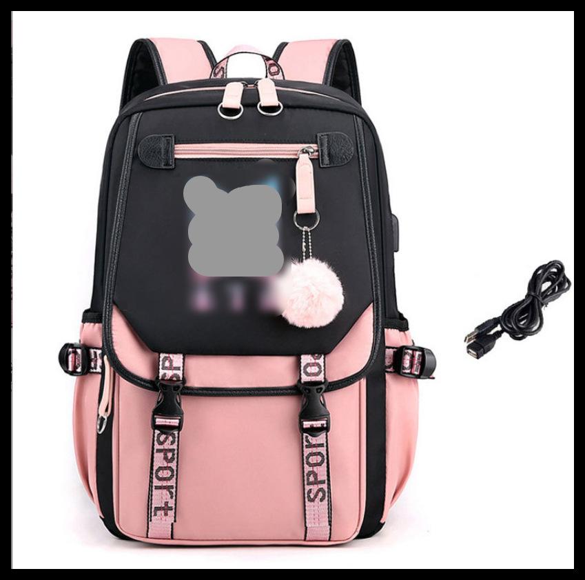 Backpack Student School Bag Fashion Backpack Usb Computer Bag Large Capacity Burden Reduction School Bag