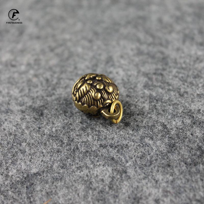 Vintage Antirust Brass Bell Good Luck Tinkle Bell Mini Portable KeyChain Home Office Decoration Toy Gift Pendant For Pet Animal