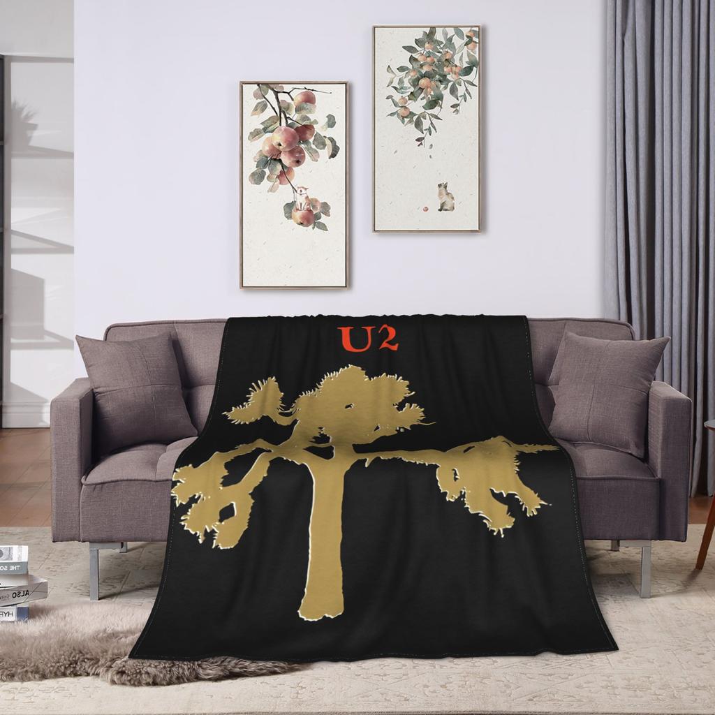 U2 Rock Band Plush Blanket Girls Boys Flannel Throw Blanket For Couch Chair Super Soft Customized Quality Bedspread Gift Idea