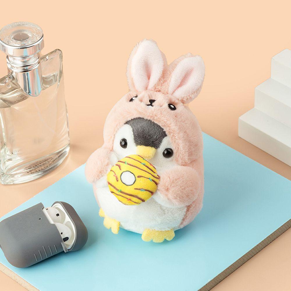 Design PP Cotton Donut Plush Key Chain Korean Style Key Buckle Penguin  Pendant Women Key Holder