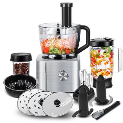 Küchenmaschine, 11-in-1 Küchenmaschine und Standmixer mit Hacken, Mixen, Kneten, Mahlen, Schneebesen, Entsaften, 1100W