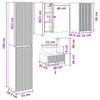 5 Piece Bathroom Furniture Set in Concrete Grey Made of Engineered Wood and Glass